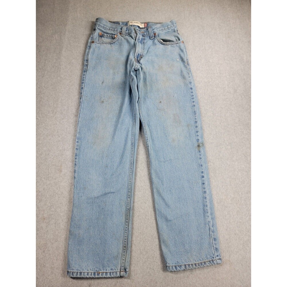 Levis 550 Jeans Mens 29x30 (26x29) Baggy Straight Mid Distressed Cotton Thrashed